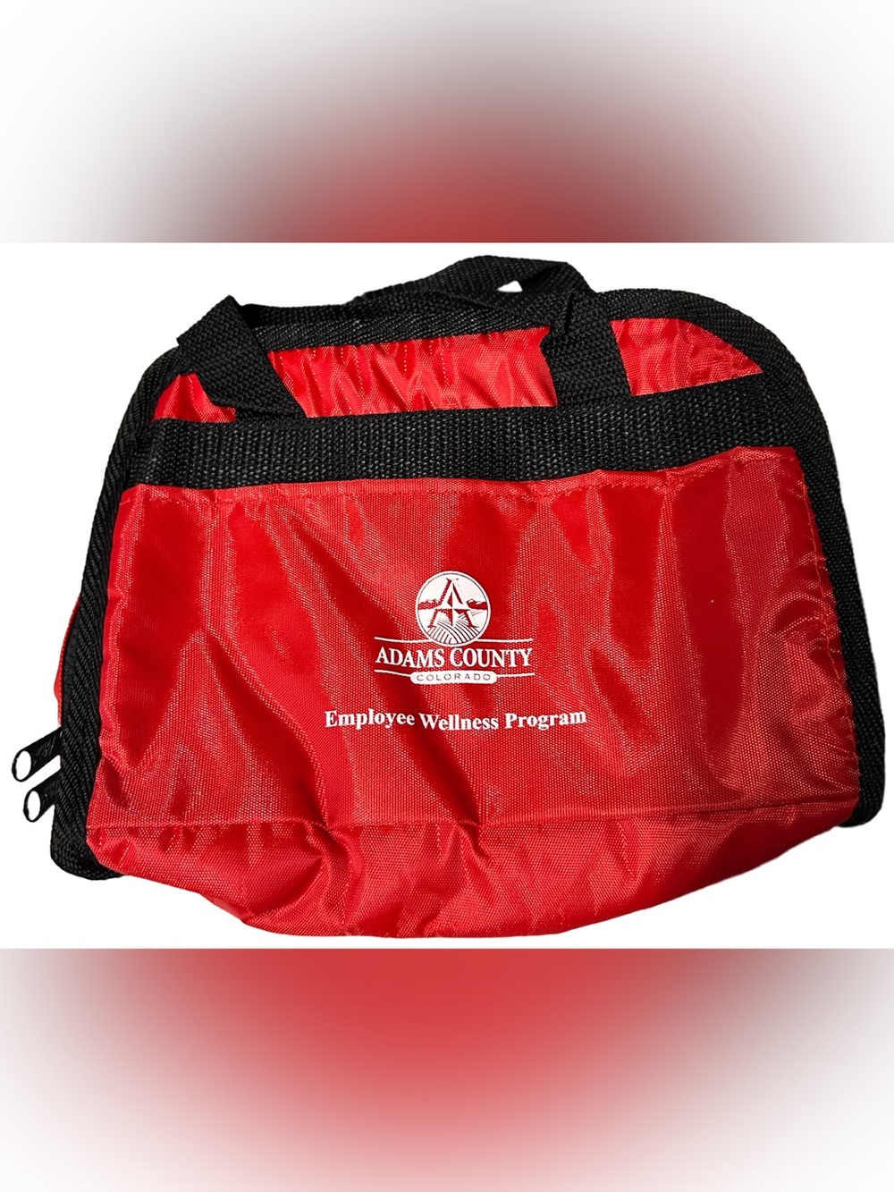 Adams County Colorado Employee Wellness Red Lunch Bag